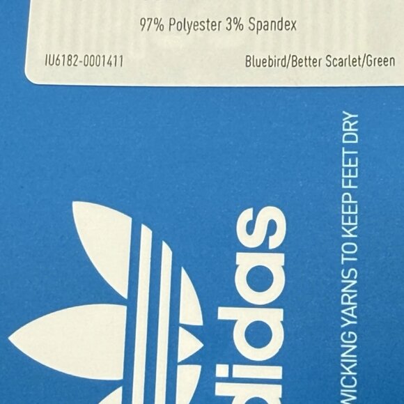 adidas Originals Trefoil Sock 6 Pairs Crew Length Bright Multicolor Unisex Large - Picture 4 of 9